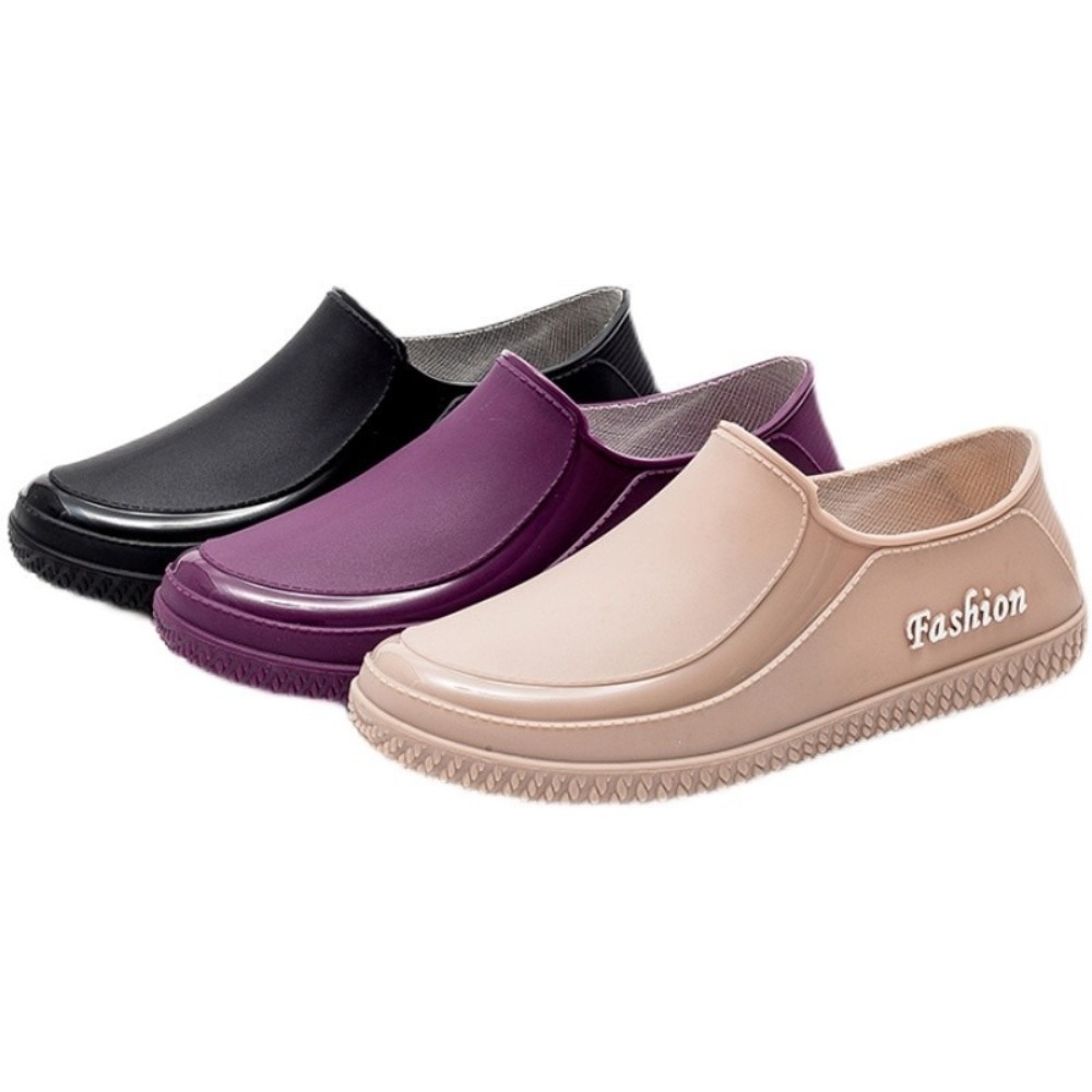 Women'S Fashion Rain Boots - รองเท้ากันฝนแฟชั่นสำหรับผู้หญิง แบบหุ้มข้อต่ำ กันลื่น พื้นเรียบ เหมาะสำหรับงานครัว ล้างรถ