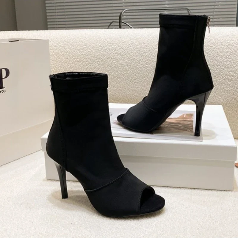 Women'S Fashion Boots - 2025 ผู้หญิงบอลรูม Latin Dance รองเท้าสีดําด้านล่างนุ่ม Bachata