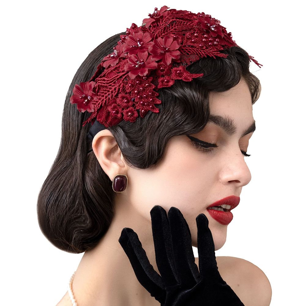 Women'S Fashion In The 50S - ที่คาดผมลูกไม้แบบใหม่สำหรับผู้หญิงหมวกปาร์ตี้น้ำชาเจ้าสาวผ้าคลุมหน้ากรงนกเครื่องประดับ1920s 50S หมวกสำหรับไปโบสถ์