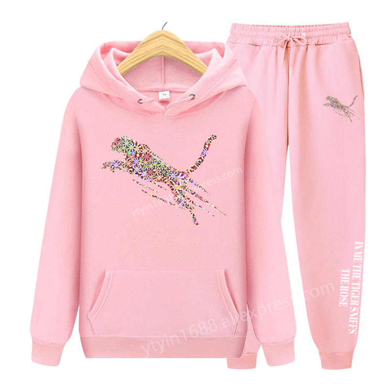 Hoodie Women Oversized - สตรี TrackSuit ความงามเสื้อ Sweatpants 2 ชิ้น