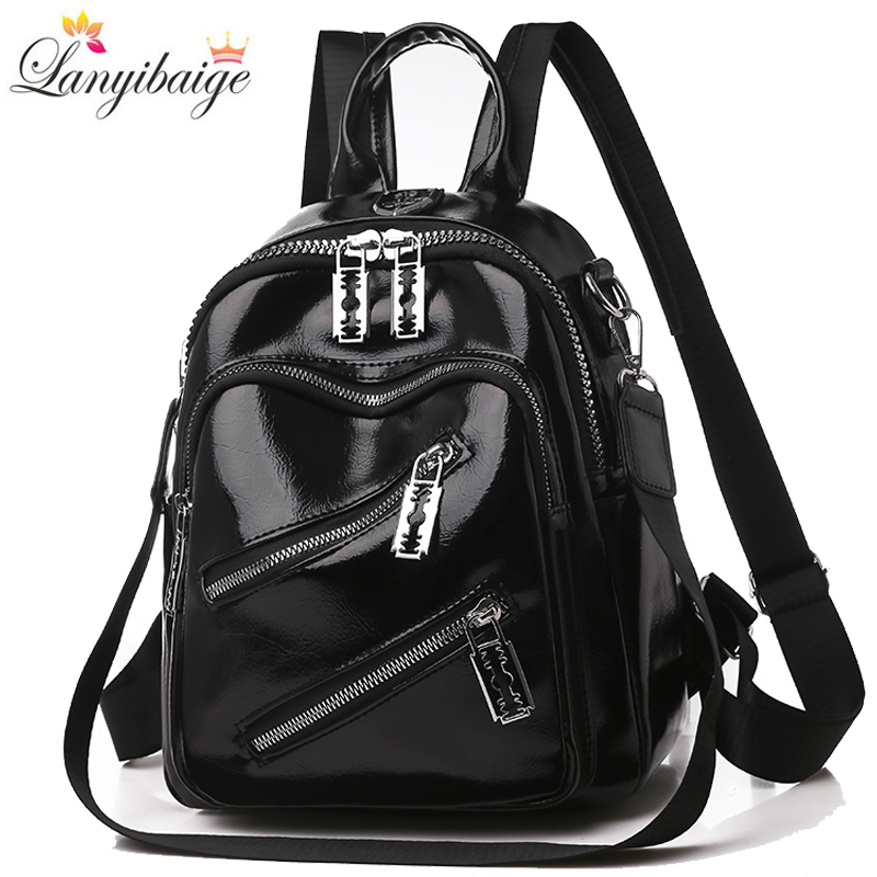 Women Fashion Online - กระเป๋าเดินทางหนัง PU สำหรับวัยรุ่นหญิงกระเป๋าเป้สะพายหลังกระเป๋าสะพายไหล่แบบลำลองกระเป๋าเป้ของผู้หญิงแฟชั่น