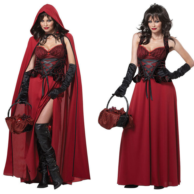 Women Fashion Reddit - หนูน้อยหมวกแดงสําหรับผู้หญิงเครื่องแต่งกายดีลักซ์ชั้นความยาว Spooktacular คอสเพลย์ Carnival ฮาโลวีนชุดแฟนซีปาร์ตี้