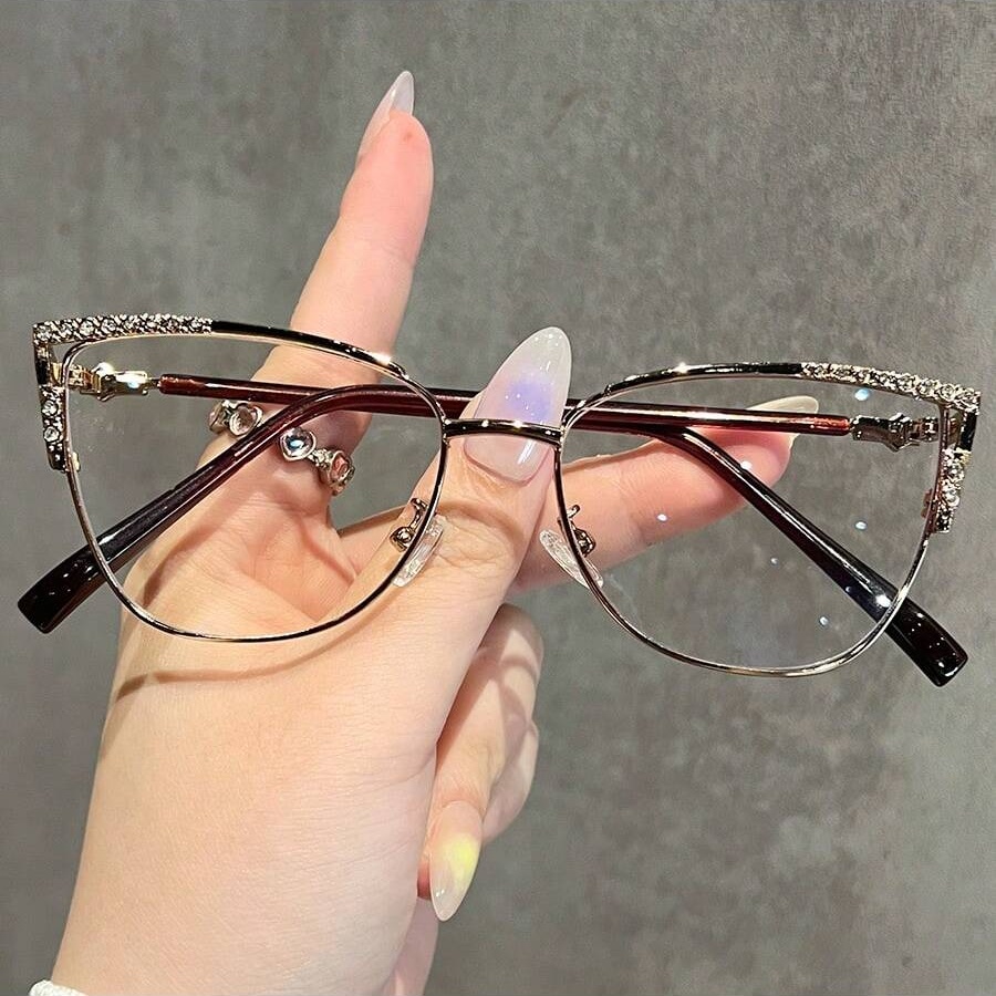 Women'S Fashion Glasses Non Prescription - แว่นตาแฟชั่นผู้หญิงแบบไม่ต้องใช้ใบสั่งยา 1 ชิ้น ดีไซน์ใหม่ หรูหรา สไตล์เรโทร