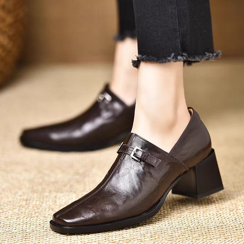 Women'S Fashion Trends Autumn 2025 - ผู้หญิงรองเท้าส้นสูงสแควร์ Toe รองเท้าหนังฤดูหนาว 2025 แนวโน้มเชลซี Casual
