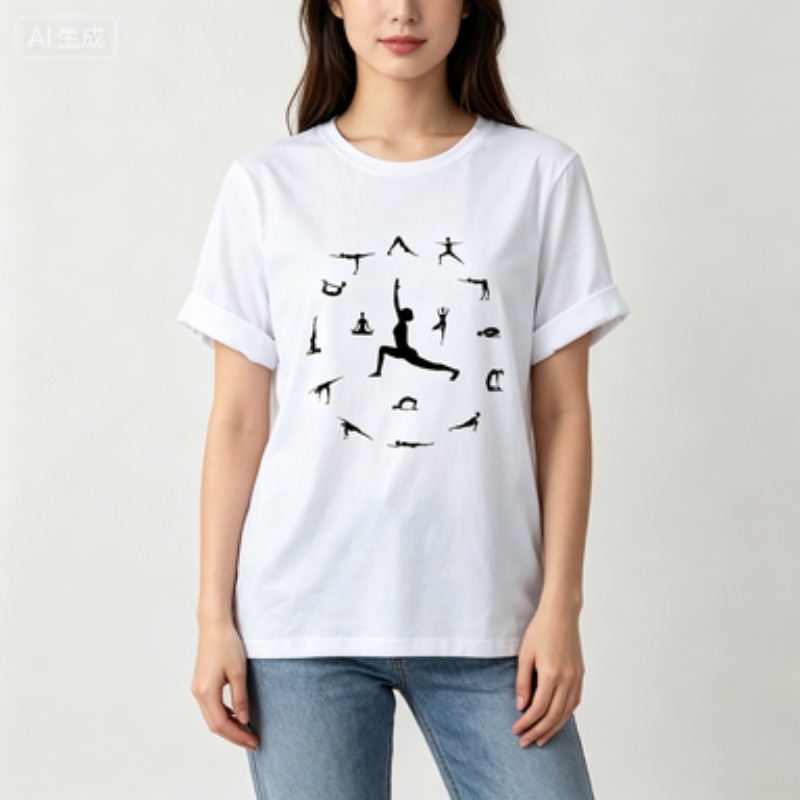 Women Fashion Pose - ใหม่น่ารักเสื้อยืด Y2k เสื้อยืดแฟชั่นเสื้อผ้าผู้หญิงฤดูร้อนลำลองโยคะโพสต์เสื้อผ้าพิมพ์ลายเสื้อยืดแขนสั้น