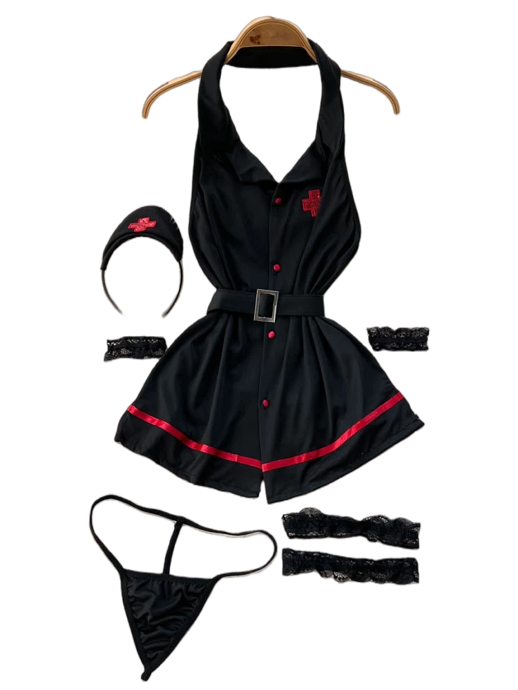Women Fashion Styles - ชุดชั้นในเซ็กซี่แบบผูกคอ แฟชั่นวาบหวิวสำหรับฤดูร้อน คอวี แต่งเข็มขัดสไตล์วินเทจ ชุดชั้นในรัดรูปโชว์หลังสำหรับผู้หญิง ชุดเซ็กซี่สำหรับออกงานกลางคืน