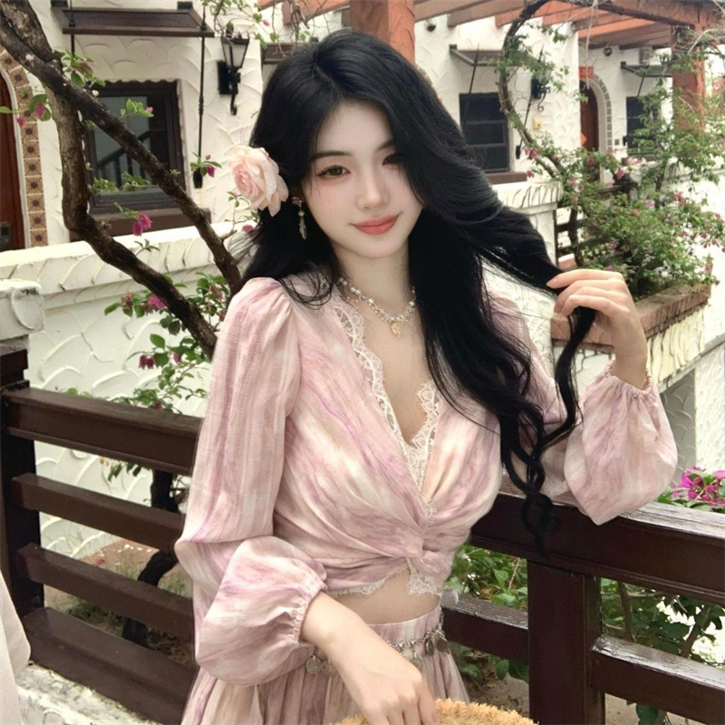 Tie Dye Two Piece - 2025 ใหม่ Super Fairy Tie ย้อมสีม่วง