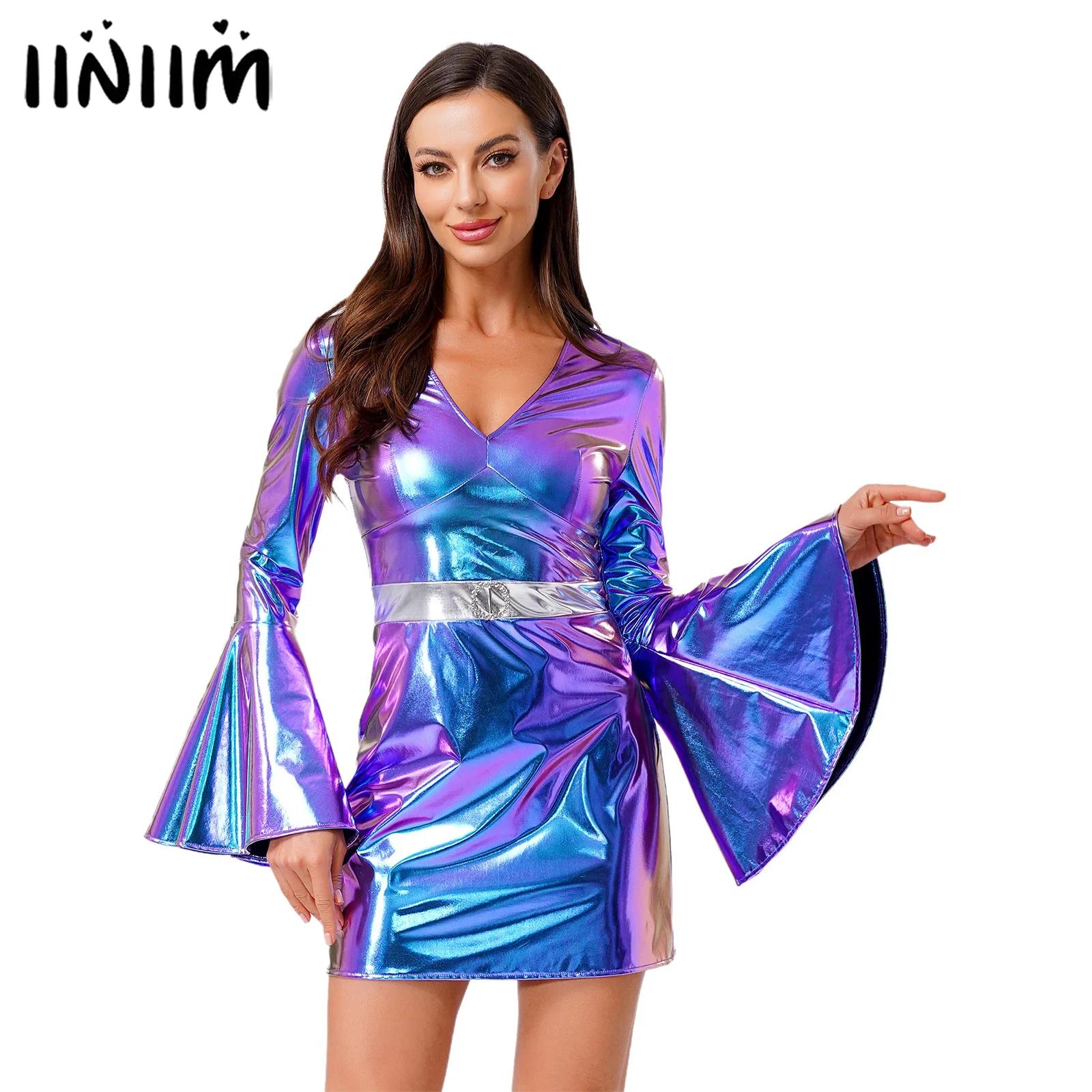 Women'S Fashion From The 70S - สตรี Retro 70s Disco Bodycon ชุดแน่น