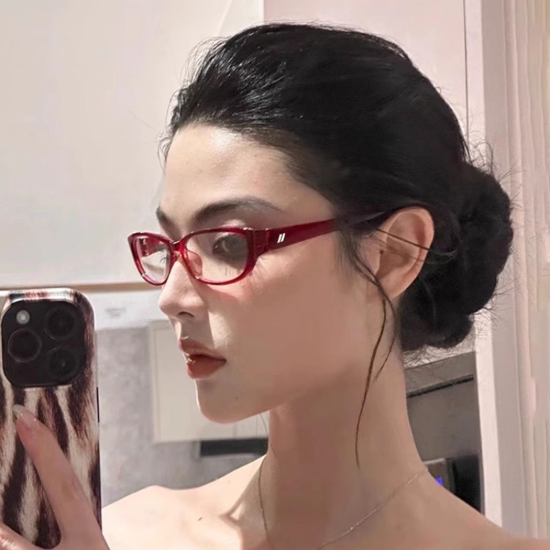 Women'S Fashion Glasses Non Prescription - มีทอย | Non-Prescription สายตาสั้นแว่นตาผู้ชายผู้หญิงสีแดง CAT EYE