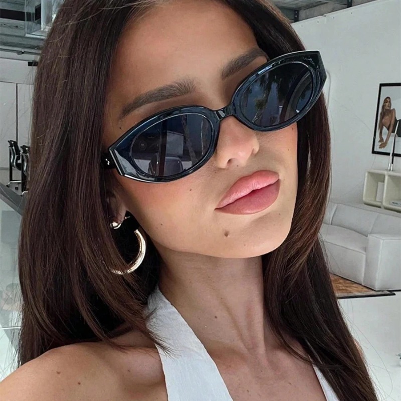 Women Fashion Glasses - แว่นกันแดดทรงแคทอายวินเทจ ผู้หญิง แว่นกันแดดสีดำ แฟชั่นกรอบเล็ก ทรงเหลี่ยม กระจกเงา