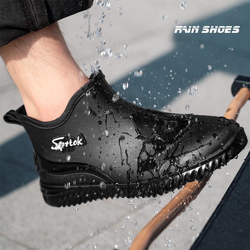 Women'S Fashion Rain Boots - แฟชั่นผู้ใหญ่รองเท้าฝนสั้นกันน้ําข้อเท้ารองเท้า Anti-SLIP ยางทนทานรองเท้าสําหรับผู้ชายผู้หญิงเหมาะสําหรับ Rainy Day