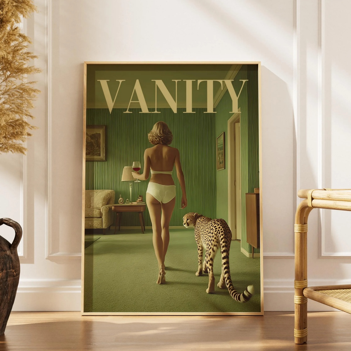 Women'S Fashion Magazine - โปสเตอร์ภาพพิมพ์ลายเสือชีตาห์บนผ้าใบสำหรับตกแต่งบ้าน สไตล์วินเทจ แฟชั่นแมกกาซีน ภาพพิมพ์ศิลปะสัตว์ สำหรับตกแต่งห้องนั่งเล่น