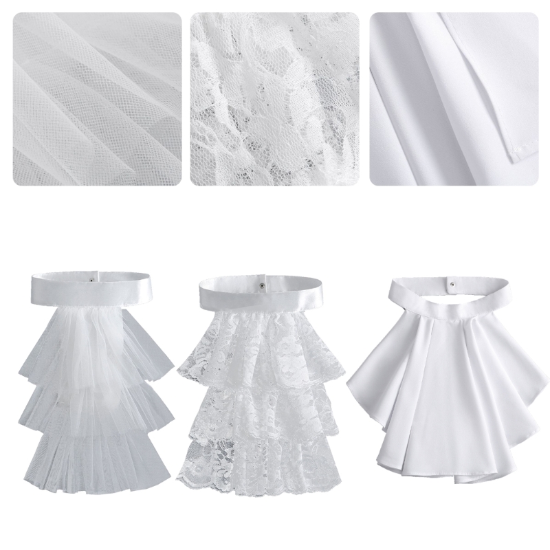 Women'S Fashion Victorian - Elegant Victorian เครื่องแต่งกายคอ Ruffled Lace Jabot