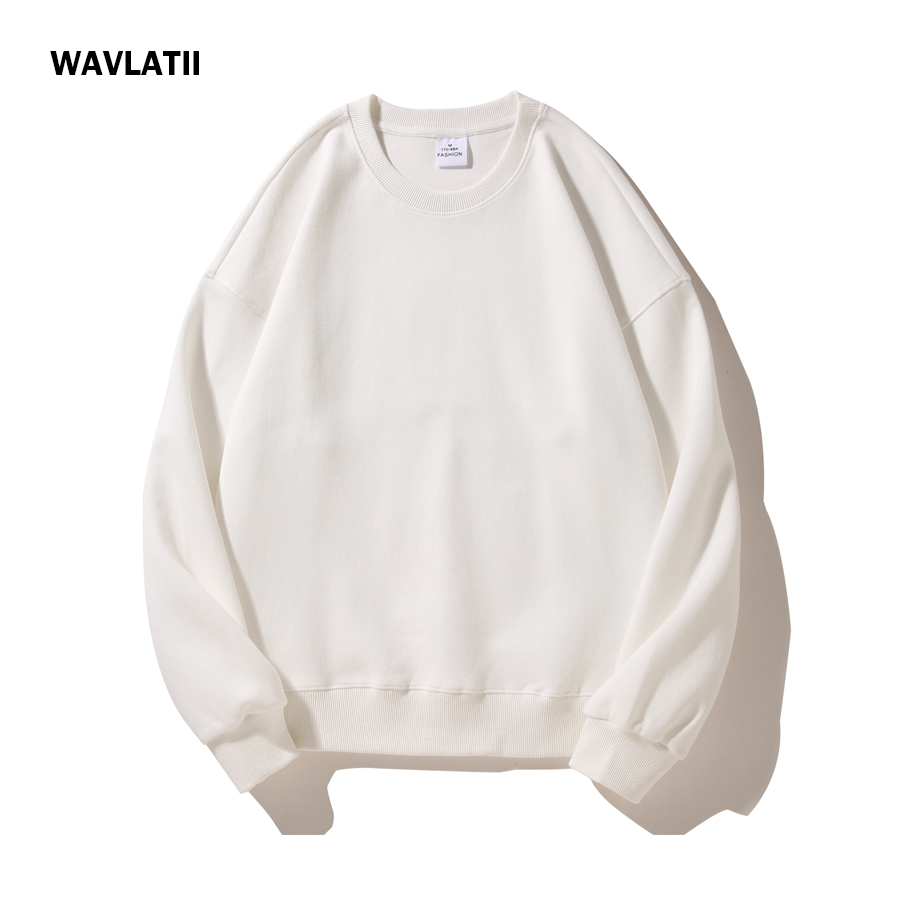 Hoodie Women Oversized - WAVLATII เสื้อสเวตเตอร์โอเวอร์ไซส์สำหรับผู้หญิง สีชมพู สไตล์ลำลอง เสื้อคลุมสำหรับสุภาพสตรี ฤดูใบไม้ผลิ