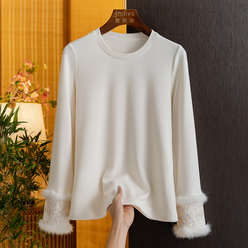 Women Fashion Styles - เสื้อเชิ้ตแขนยาวขนมิงค์สไตล์จีนแบบใหม่สำหรับผู้หญิง ฤดูใบไม้ร่วงและฤดูหนาวปี 2026 เสื้อแฟชั่นปักลายลำลองอเนกประสงค์สำหรับผู้หญิง