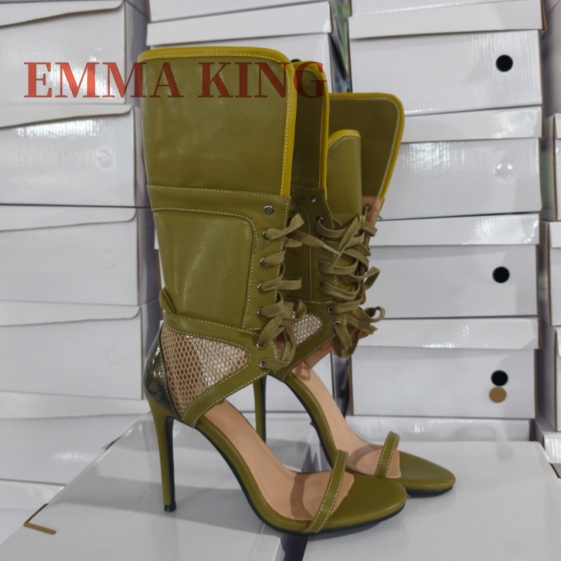 รองเท้าส้นสูงแบบพับได้สีเขียวส - Women'S Fashion Boots บทวิจารณ์และราคา