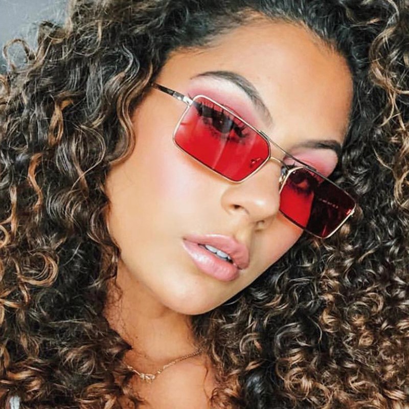 แว่นกันแดดทรงเหลี่ยมโลหะแฟชั่น - Women Fashion Glasses บทวิจารณ์และราคา