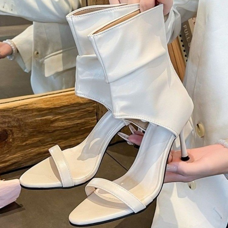 รองเท้าส้นสูงแบบเปิดนิ้วเท้า ด - Women'S Fashion Boots บทวิจารณ์และราคา