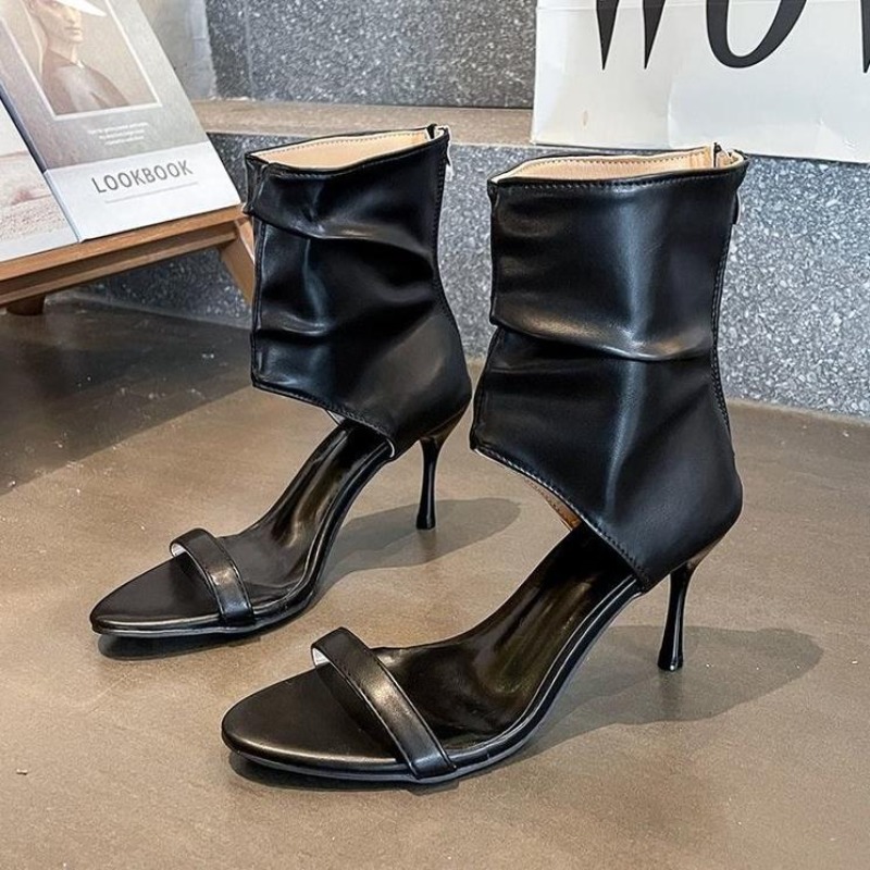 รองเท้าส้นสูงแบบเปิดนิ้วเท้า ด - Women'S Fashion Boots บทวิจารณ์และราคา