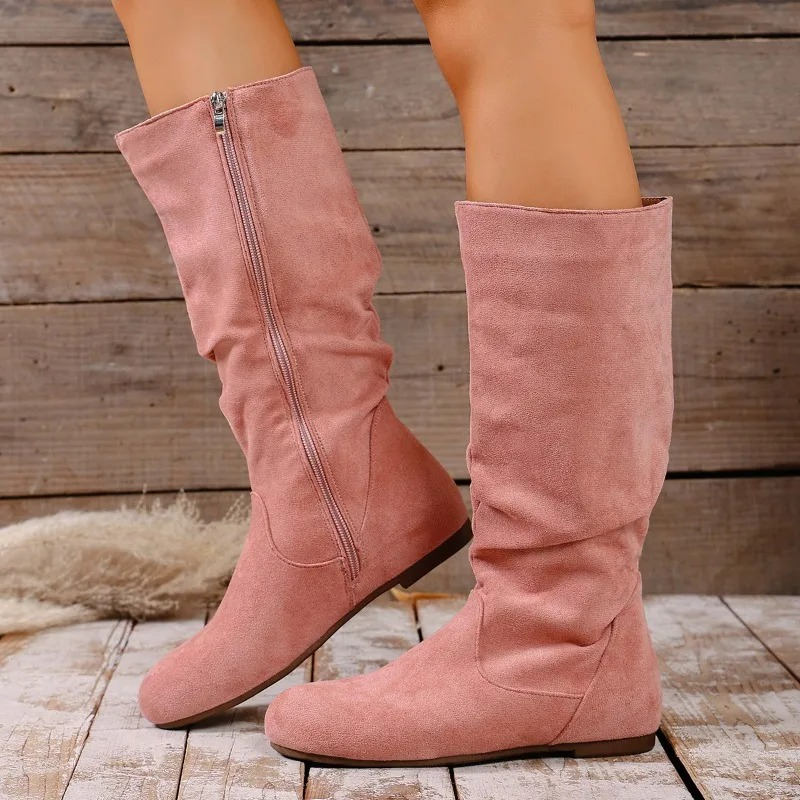 รองเท้าบูทแฟชั่นทรงสูงแบบมีซิป - Winter Fashion Women Boots บทวิจารณ์และราคา