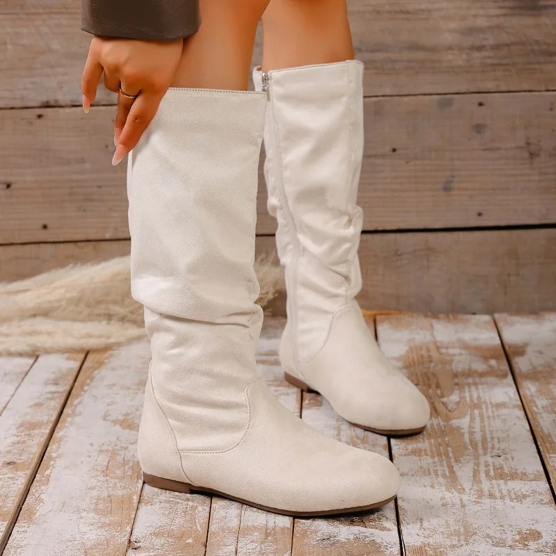 รองเท้าบูทแฟชั่นทรงสูงแบบมีซิป - Winter Fashion Women Boots บทวิจารณ์และราคา