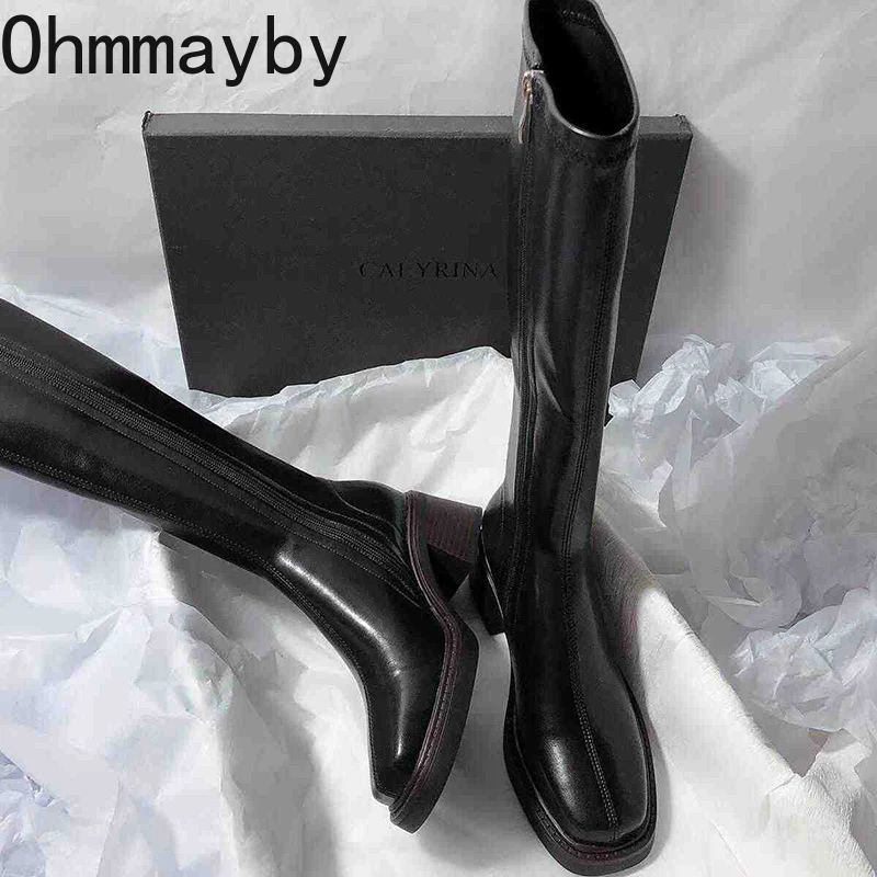 Vintage ส้นหนาผู้หญิงเข่ารองเท - Winter Fashion Women Boots บทวิจารณ์และราคา