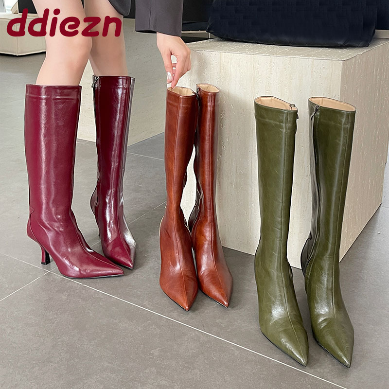 รองเท้าบูทหุ้มข้อสูงถึงเข่า หั - Winter Fashion Women Boots บทวิจารณ์และราคา
