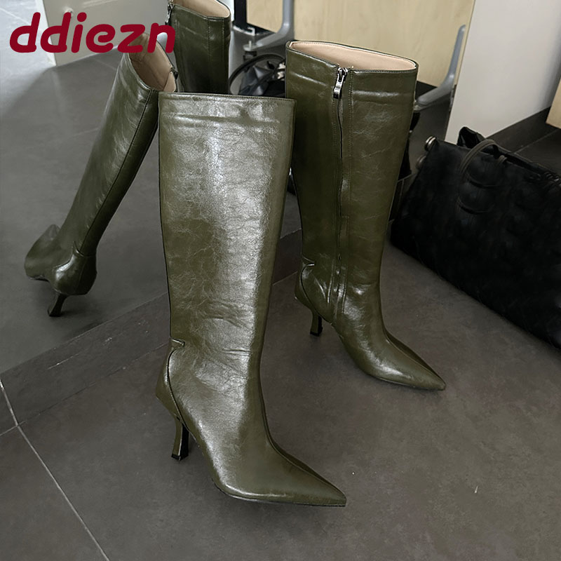 รองเท้าบูทหุ้มข้อสูงถึงเข่า หั - Winter Fashion Women Boots บทวิจารณ์และราคา