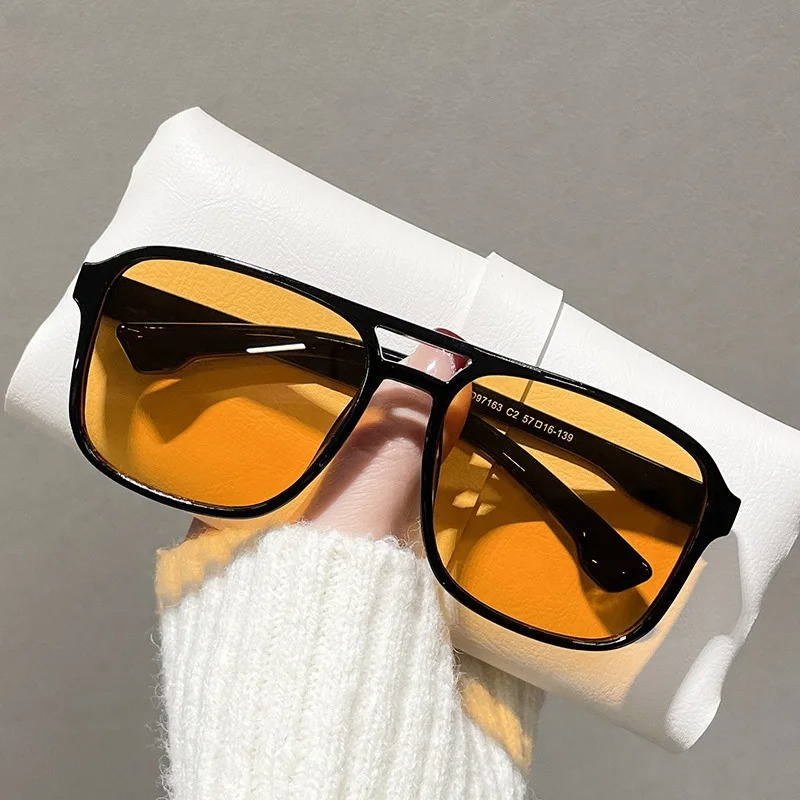 แว่นกันแดดทรงสี่เหลี่ยมแบบสองบ - Women Fashion Glasses บทวิจารณ์และราคา