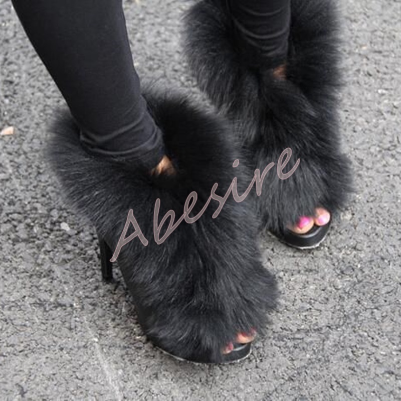 รองเท้าบูทสั้นเปิดนิ้วเท้า หนั - Women'S Fashion Boots บทวิจารณ์และราคา