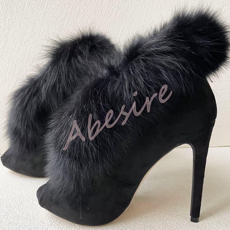 รองเท้าบูทสั้นเปิดนิ้วเท้า หนั - Women'S Fashion Boots บทวิจารณ์และราคา