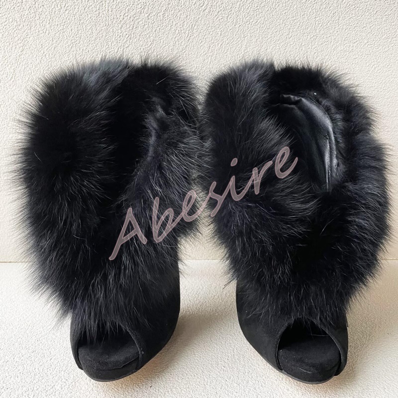 รองเท้าบูทสั้นเปิดนิ้วเท้า หนั - Women'S Fashion Boots บทวิจารณ์และราคา