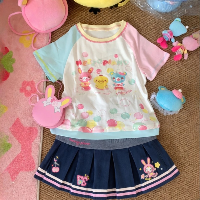 ชุดเซ็ตสองชิ้นสไตล์สาวญี่ปุ่น  - Crop Top Women บทวิจารณ์และราคา