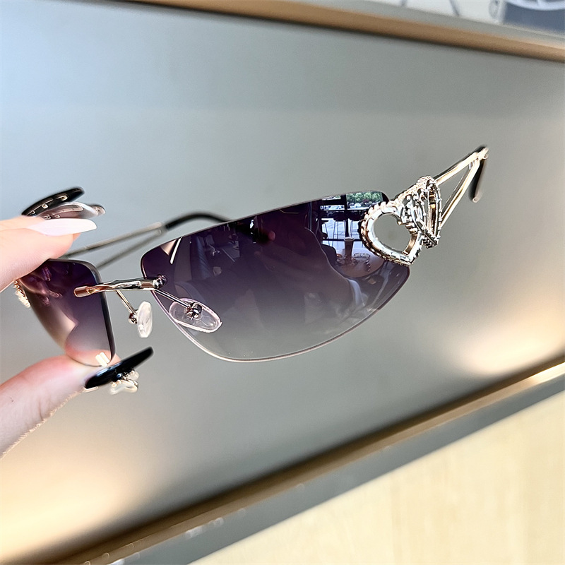 แว่นกันแดดทรงแคทอายแบบไร้กรอบ  - Women Fashion Glasses บทวิจารณ์และราคา