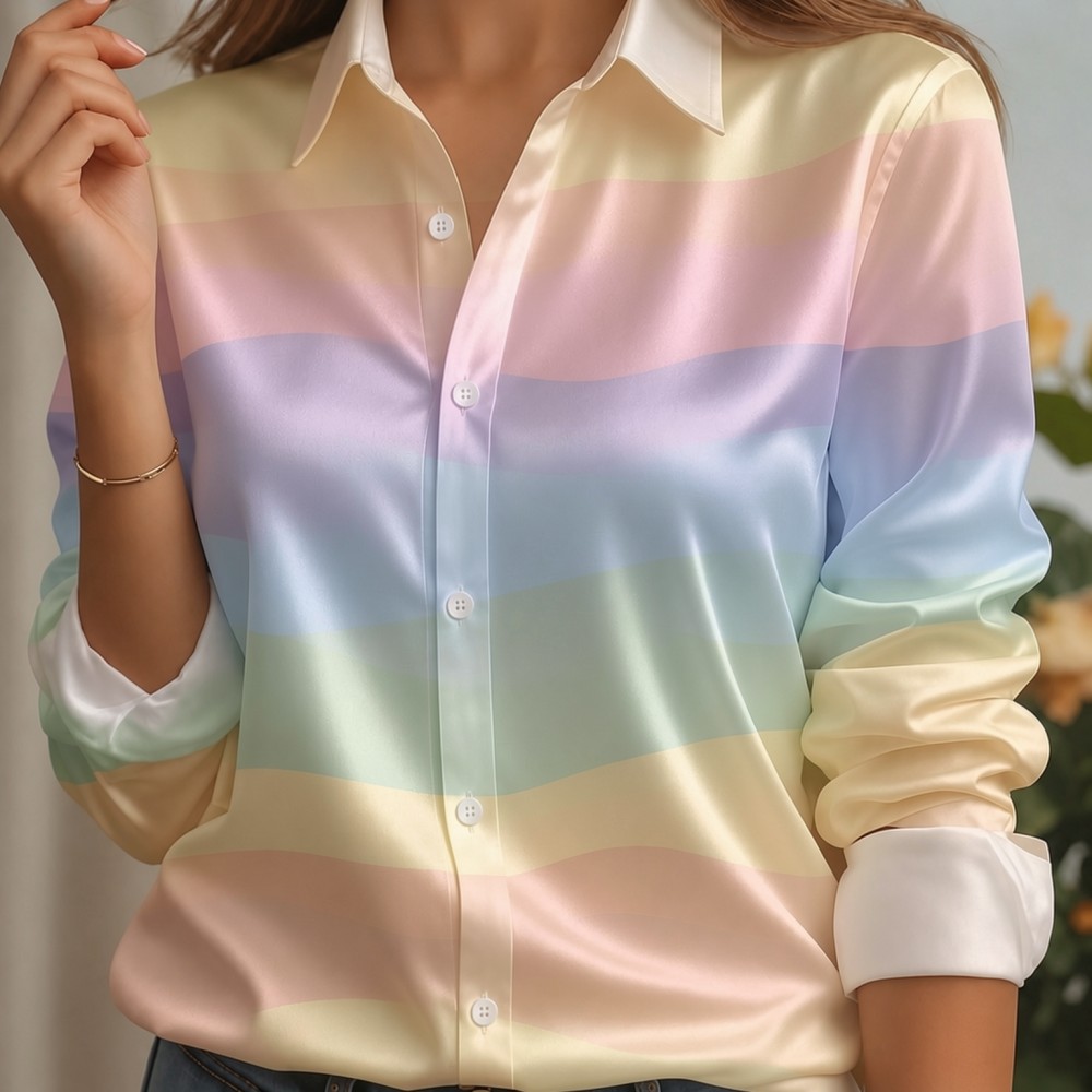 เสื้อเชิ้ตผู้หญิง ปกผ้าซาติน ล - Women Fashion Styles บทวิจารณ์และราคา