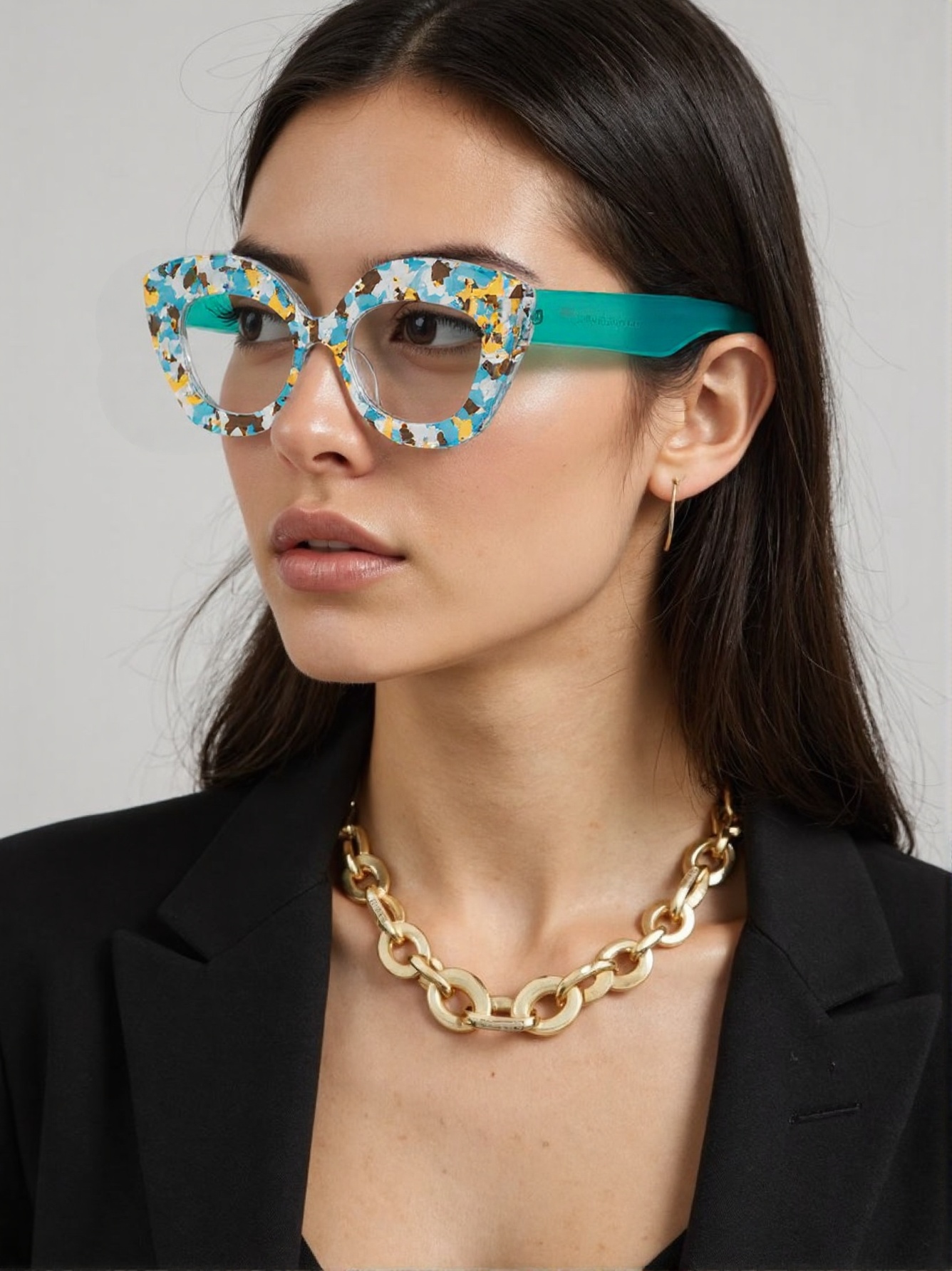 แว่นตาทรงแคทอายกรอบใหญ่ ลายดอก - Women'S Fashion Glasses Non Prescription บทวิจารณ์และราคา