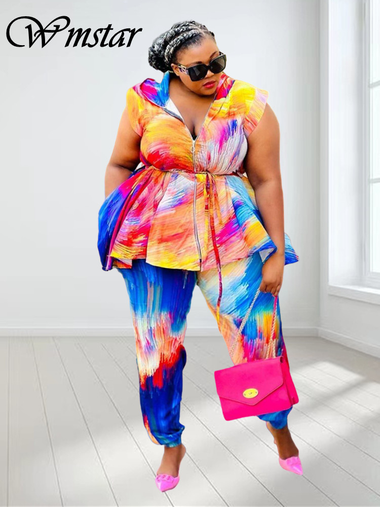 Wmstar Plus ขนาดเสื้อผ้าผู้หญิ - Tie Dye Two Piece บทวิจารณ์และราคา