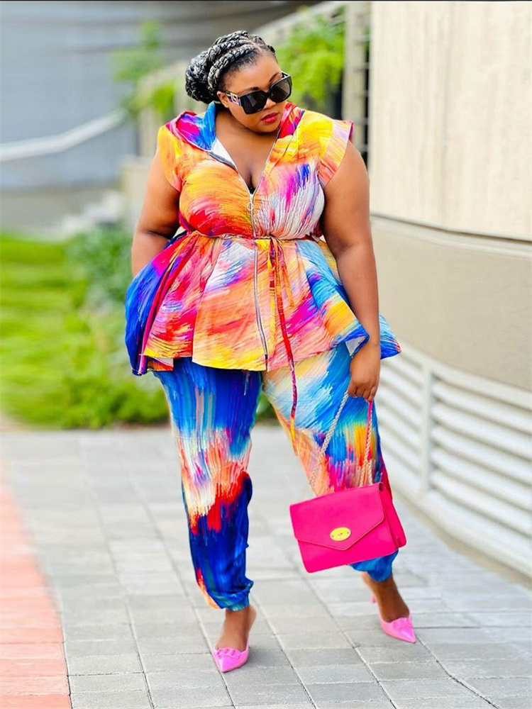 Wmstar Plus ขนาดเสื้อผ้าผู้หญิ - Tie Dye Two Piece บทวิจารณ์และราคา