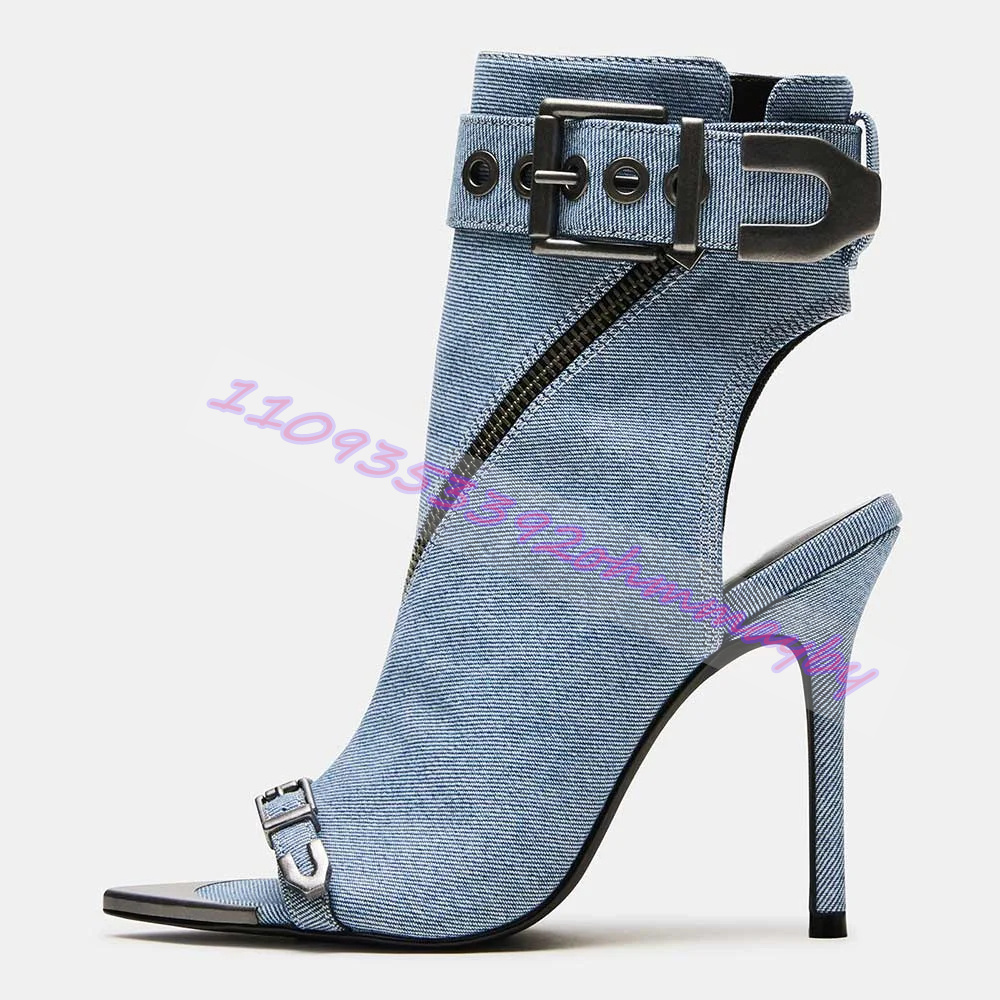 รองเท้าบูทหัวแหลมสีน้ำเงินเดนิ - Women'S Fashion Boots บทวิจารณ์และราคา