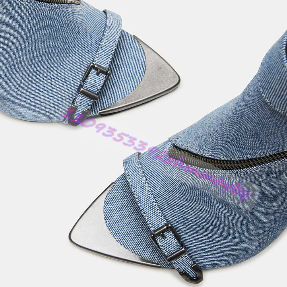 รองเท้าบูทหัวแหลมสีน้ำเงินเดนิ - Women'S Fashion Boots บทวิจารณ์และราคา