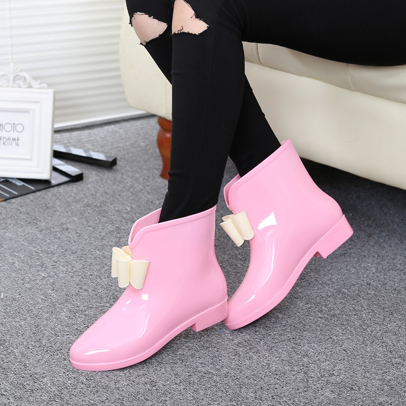 ผู้หญิงดอกไม้ Bowtie ข้อเท้า B - Women'S Fashion Rain Boots บทวิจารณ์และราคา