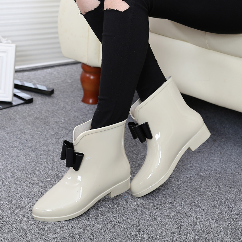 ผู้หญิงดอกไม้ Bowtie ข้อเท้า B - Women'S Fashion Rain Boots บทวิจารณ์และราคา