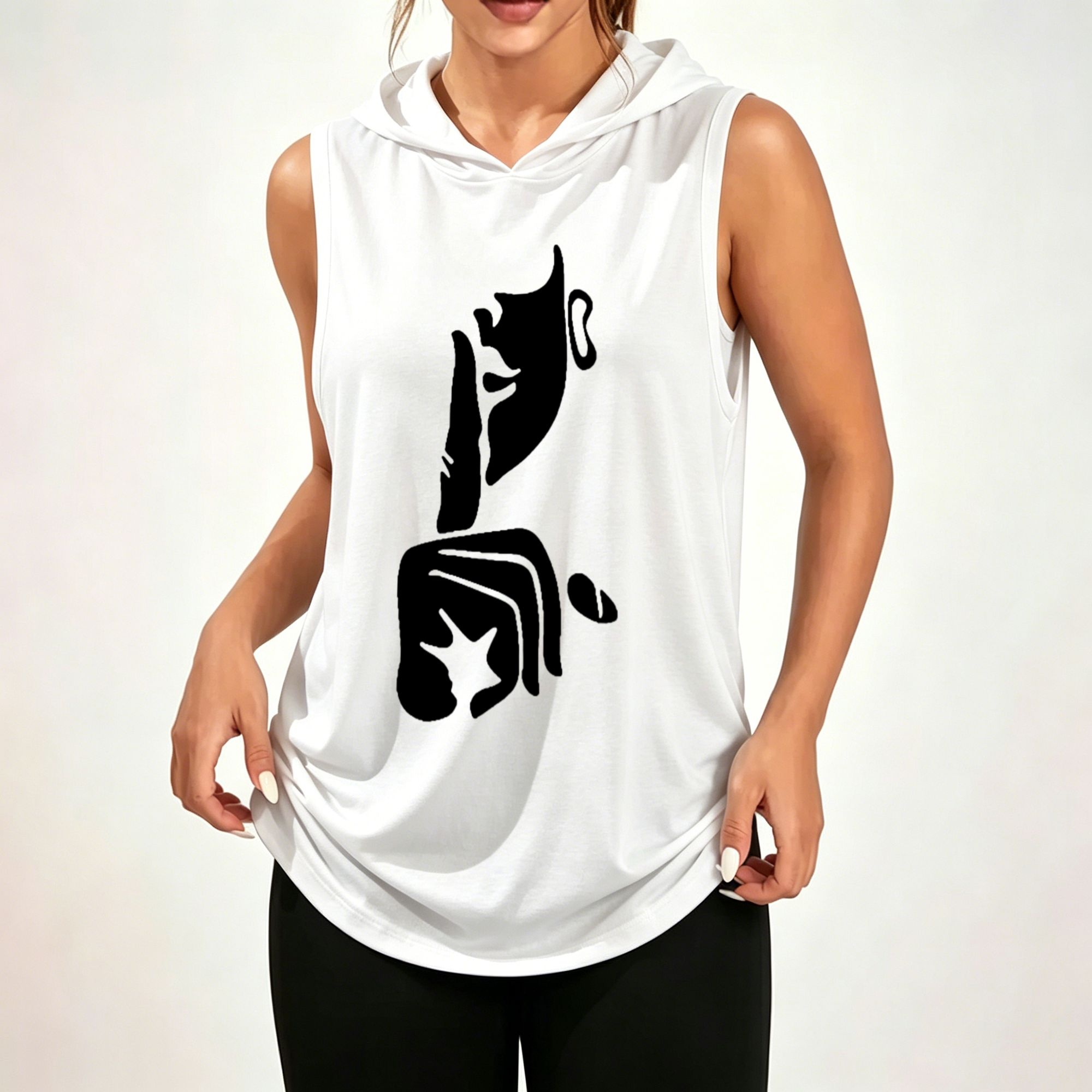 เสื้อฮู้ดแขนกุดทรงหลวมพิมพ์ลาย - Hoodie Women Oversized บทวิจารณ์และราคา