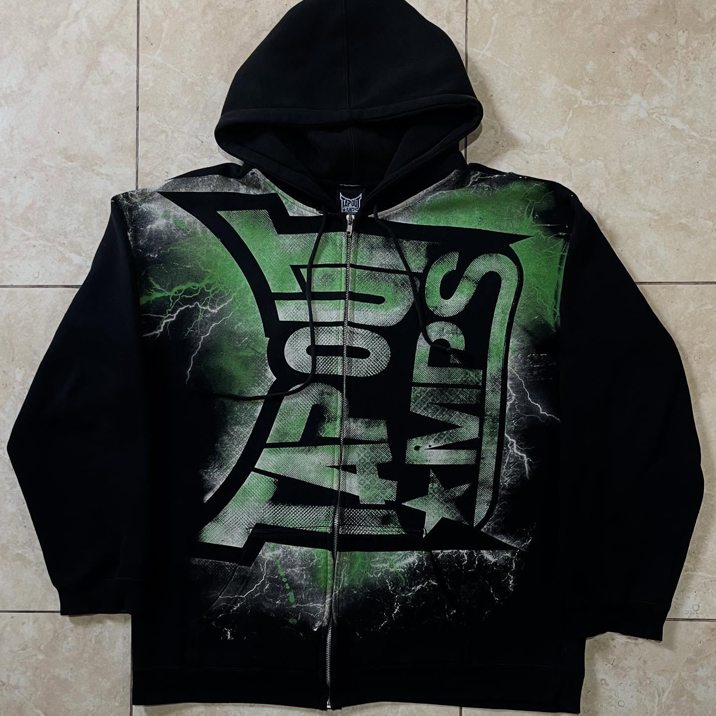 VintageสีเขียวTapoutพิมพ์ซิปHo - Hoodie Women Oversized บทวิจารณ์และราคา