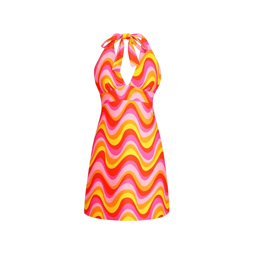 ชุดเดรสสั้นแบบรัดคอ เปิดหลัง ส - Women'S Fashion From The 70S บทวิจารณ์และราคา