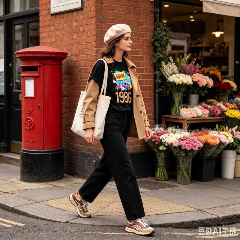 เสื้อยืดลายกราฟิกสไตล์เรโทรยุค - Women Fashion 80S บทวิจารณ์และราคา
