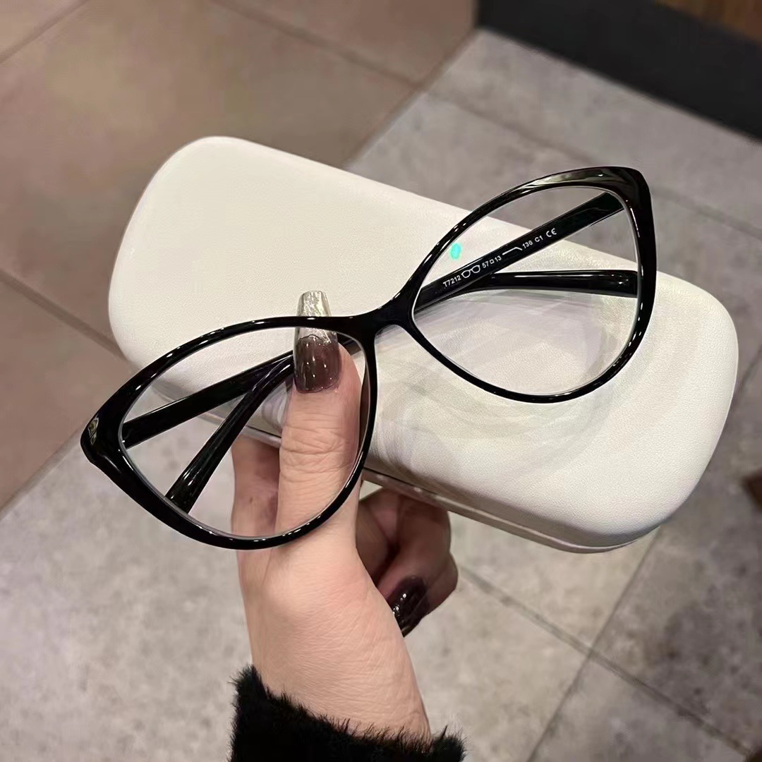 กรอบแว่นตาแฟชั่นทรงแคทอายขนาดใ - Women'S Fashion Glasses Non Prescription บทวิจารณ์และราคา