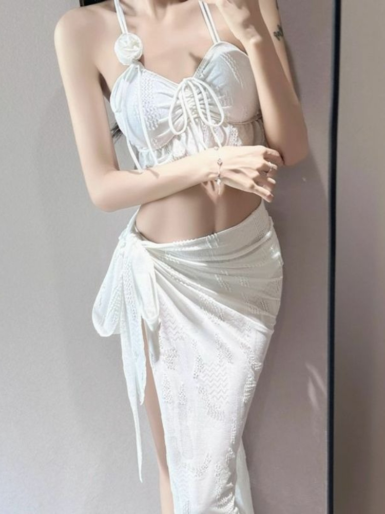 ชุดว่ายน้ำสองชิ้นลายดอกไม้สำหร - Women Fashion Styles บทวิจารณ์และราคา