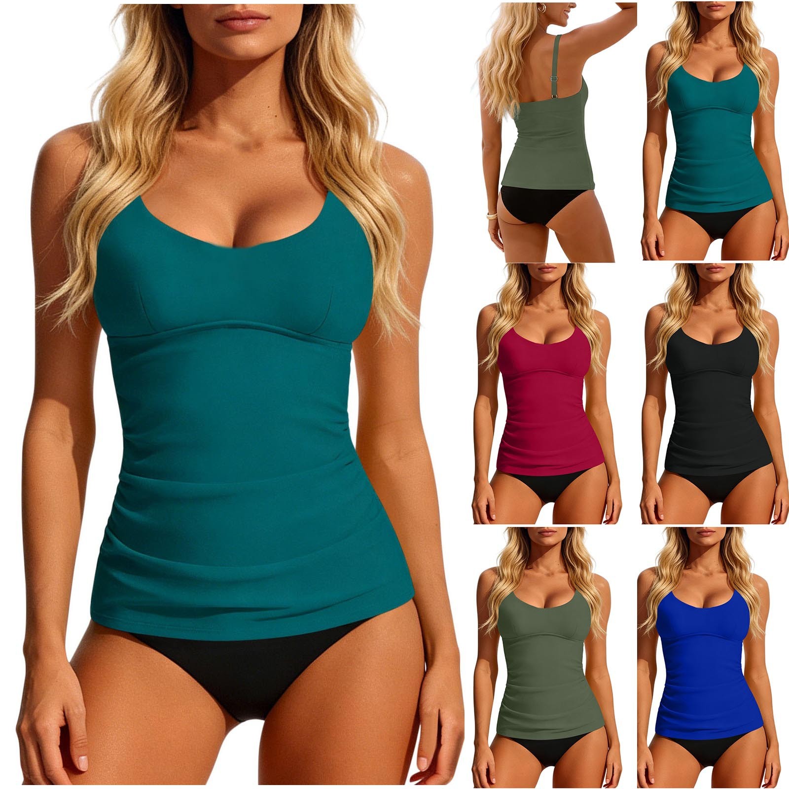 ชุดว่ายน้ำทูพีซแบบแยกชิ้นสำหรั - Crop Top Women บทวิจารณ์และราคา