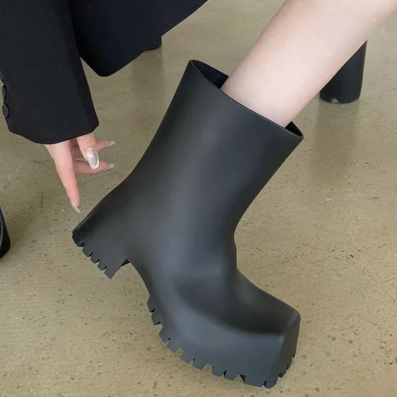 คุณภาพสูงหนังนุ่ม PU รองเท้าบู - Women'S Fashion Rain Boots บทวิจารณ์และราคา